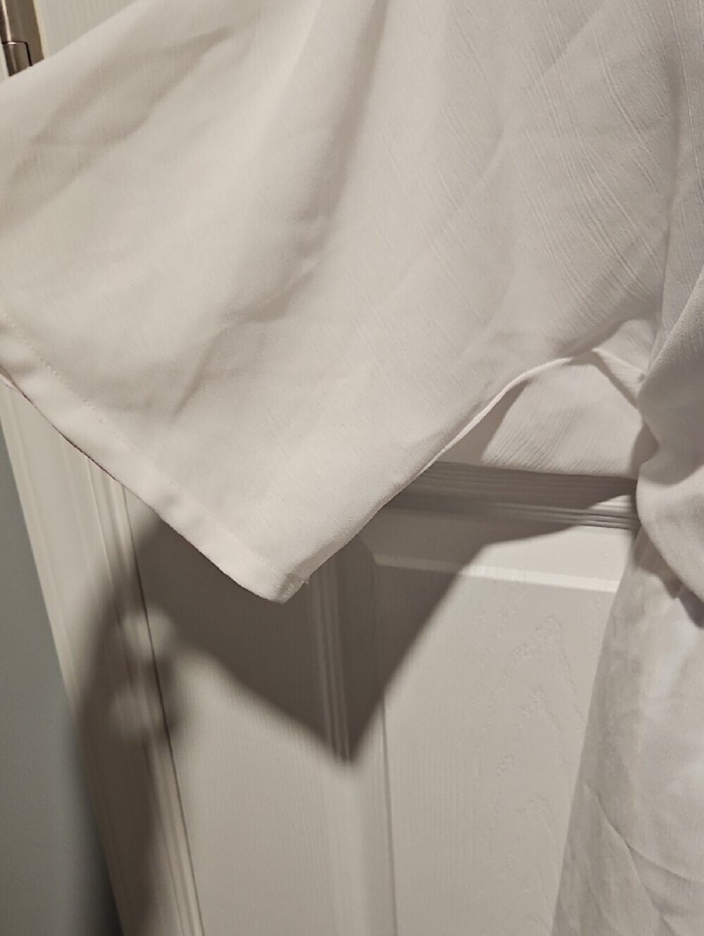LC Lauren Conrad Sheer White V-Neck Ruffle Romper - Picture 3 of 5